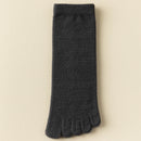 Unisex velo grosso cinco dedo meias, meias quentes toe, tubo médio, inverno, homens, mulheres, 3 pares