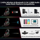 Kofire UG-05 fones de ouvido para jogos 2.4g bt5.0 fone de ouvido sem fio com microfone rbg luz vibração bluetooth fone de ouvido para ps4 ps5 pc switch