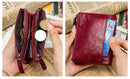 Contact's moda couro genuíno carteira feminina bifold titular do cartão moeda bolsa pequena bolsa feminina clipe de dinheiro masculino bolso carteiras