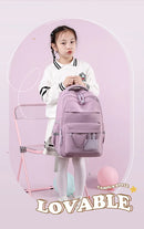 Fengdong-Saco Escolar de Grande Capacidade para Crianças, Mochila Bonito para Meninas, Kawaii Bookbag para Crianças, Presente dos Estudantes Primários