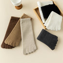 Unisex velo grosso cinco dedo meias, meias quentes toe, tubo médio, inverno, homens, mulheres, 3 pares