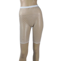 Calções de motociclista de malha feminina cintura elástica ver através da rede ciclismo estiramento meia meia-calça preto vermelho branco