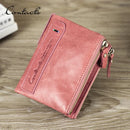 Contact's moda couro genuíno carteira feminina bifold titular do cartão moeda bolsa pequena bolsa feminina clipe de dinheiro masculino bolso carteiras