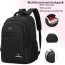 Mochila estilo neutro adequada para deslocamento, com vários zíperes para viagens de negócios, viagens de negócios, mochila de ombro duplo