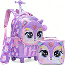 Mochila rolante para meninas crianças mochila com rodas mochila para estudantes do ensino fundamental carry on bagagem bookbag com rolo
