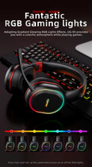 Kofire UG-05 fones de ouvido para jogos 2.4g bt5.0 fone de ouvido sem fio com microfone rbg luz vibração bluetooth fone de ouvido para ps4 ps5 pc switch