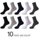 Hss 2023 meias de algodão masculino novos estilos 10 pares/lote preto homens de negócios meias respirável primavera verão para masculino tamanho dos eua (6.5-12)