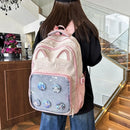 Kawaii mochila feminina doce rosa japonês dos desenhos animados gato ita saco moda grande capacidade casual versátil mochilas para senhoras