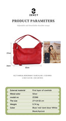 Bolsa de Ombro Grande Zency 100% Couro Genuíno para Mulheres, Bolsa Tote, Bolsa de Mão, Bolsa Hobo de Couro Preto, Bolsas com Zíper para Usar Debaixo do Braço