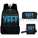 Jey uso yeet merch mochila 3 pçs/set mochila crossbody saco das mulheres dos homens casual daypack unisex packsack sacos de viagem