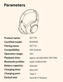 QCY-H3 ANC Auscultadores sem fios, Bluetooth 5.4, Hi-Res Audio, Over Ear Headset, híbrido Active Cancelamento de Ruído, Auscultadores, 60H, 43dB