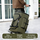 Mochila de Viagem Grande Capacidade 90/110L Dobrável com Rodas e Cinto, Bolsa de Transporte Multifuncional, Mala Resistente ao Desgaste