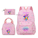 Conjunto de mochila com estampa KPop Demon Hunter com lancheira e bolsa de lápis, mochila externa leve e respirável de grande capacidade