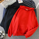 2024 outono casual feminino sólido hoodie confortável strecth camisolas bolso solto roupas quentes moda rua pullovers femininos