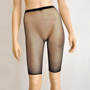 Calções de motociclista de malha feminina cintura elástica ver através da rede ciclismo estiramento meia meia-calça preto vermelho branco