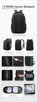 Tigernu mochilas a vácuo compressão mochilas de viagem 15.6-17 mochila portátil dos homens tsa anti roubo mochilas expansível mochila