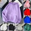 2024 outono casual feminino sólido hoodie confortável strecth camisolas bolso solto roupas quentes moda rua pullovers femininos