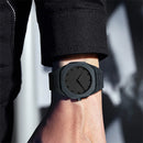 Novo relógio masculino da moda simples preto masculino relógios de quartzo árabe digital casual gotejamento pulseira de óleo
