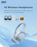 QCY-H3 ANC Auscultadores sem fios, Bluetooth 5.4, Hi-Res Audio, Over Ear Headset, híbrido Active Cancelamento de Ruído, Auscultadores, 60H, 43dB