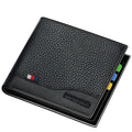 Bison denim homens carteiras de couro genuíno marca de luxo rfid bifold carteira zipper bolsa de moedas titular do cartão de visita carteira n4470