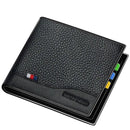Bison denim homens carteiras de couro genuíno marca de luxo rfid bifold carteira zipper bolsa de moedas titular do cartão de visita carteira n4470