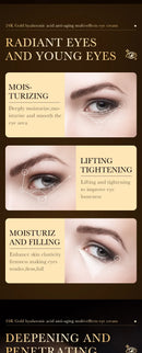 24k ouro ácido hialurônico creme para os olhos anti círculos escuros sacos de olho endurecimento hidratante olhos produtos de cuidados com a pele