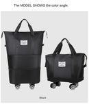 Bagagem expansível com roda universal, grande capacidade, separação seca e molhada, armazenamento, viagem, fitness, bagagem leve