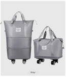 Bagagem expansível com roda universal, grande capacidade, separação seca e molhada, armazenamento, viagem, fitness, bagagem leve