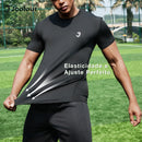 Camiseta esportiva masculina，Camisa de corrida de secagem rápida，Camisa de futebol respirável，Roupas de esportes，Camiseta