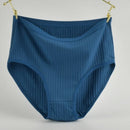 Calcinha de algodão de cintura alta macia roupa interior para mulher respirável plus size mulher briefs lingerie feminina calcinha listrada