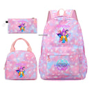 Conjunto de mochila com estampa KPop Demon Hunter com lancheira e bolsa de lápis, mochila externa leve e respirável de grande capacidade