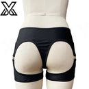 XMJXMY Roupa íntima masculina sexy e sexy com nádegas expostas e anel de metal oco, trajes de banho de praia