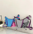 Bolsa de ombro multifuncional ajustável, à prova d'água, cor contrastante, feminina, moda coreana, leve, bolsa crossbody