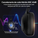 QCY-H3 ANC Auscultadores sem fios, Bluetooth 5.4, Hi-Res Audio, Over Ear Headset, híbrido Active Cancelamento de Ruído, Auscultadores, 60H, 43dB