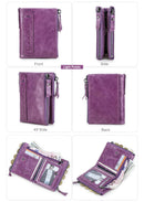 Contact's moda couro genuíno carteira feminina bifold titular do cartão moeda bolsa pequena bolsa feminina clipe de dinheiro masculino bolso carteiras