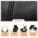 Zency 2026 Nova Moda Bolsa Feminina de Couro Genuíno Macio com Borla Elegante Bolsa Hobo de Ombro para Mulheres Bolsa Transversal Carteira Tiracolo