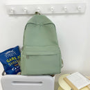 Mochila casual simples de cor sólida, leve e para estudantes do ensino médio, mochila multifuncional adequada para viagens, escola