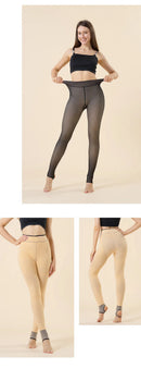 Meias térmicas grossas mulheres inverno quente sexy translúcido meia-calça leggings feminino cintura alta elástica magro meia-calça