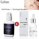Gollee extensões de cílios 15ml primer de limpeza de cílios super ligação 0.5s cola de extensão de cílios profissional adesivo de cílios