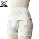 XMJXMY Roupa íntima masculina sexy e sexy com nádegas expostas e anel de metal oco, trajes de banho de praia