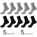 Hss 2023 meias de algodão masculino novos estilos 10 pares/lote preto homens de negócios meias respirável primavera verão para masculino tamanho dos eua (6.5-12)