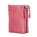 Contact's moda couro genuíno carteira feminina bifold titular do cartão moeda bolsa pequena bolsa feminina clipe de dinheiro masculino bolso carteiras