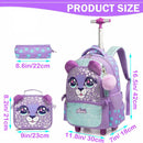 Mochila rolante para meninas crianças mochila com rodas mochila para estudantes do ensino fundamental carry on bagagem bookbag com rolo