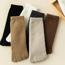 Unisex velo grosso cinco dedo meias, meias quentes toe, tubo médio, inverno, homens, mulheres, 3 pares