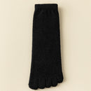 Unisex velo grosso cinco dedo meias, meias quentes toe, tubo médio, inverno, homens, mulheres, 3 pares