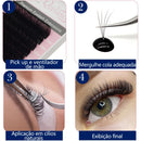 Extensões de Cílios Postiços Qeelasee Profissionais de Mink, Cílios Individuais para Maquiagem, Volume e Fans de Cílios, Atacado