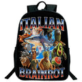 Engraçado italiano brainrot impresso mochila para meninos meninas cappuccino assassino mochila crianças bookbag italiano brainrot sacos