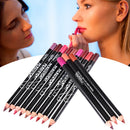 12 pcs Profissional Multi-funcional Lipliner Lápis Labial de Longa Duração À Prova D' Água Eye Brow Maquiagem Cosméticos Delineador de Lábios Coloridos Canetas