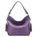 Zency 2026 Nova Moda Bolsa Feminina de Couro Genuíno Macio com Borla Elegante Bolsa Hobo de Ombro para Mulheres Bolsa Transversal Carteira Tiracolo