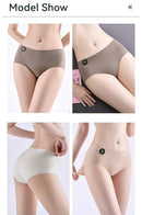 Falllsweet 4 Peças de Calcinhas de Seda Sem Costura para Mulheres, Lingerie Sexy de Cintura Média, Calcinhas de Seda Gelada M-2XL